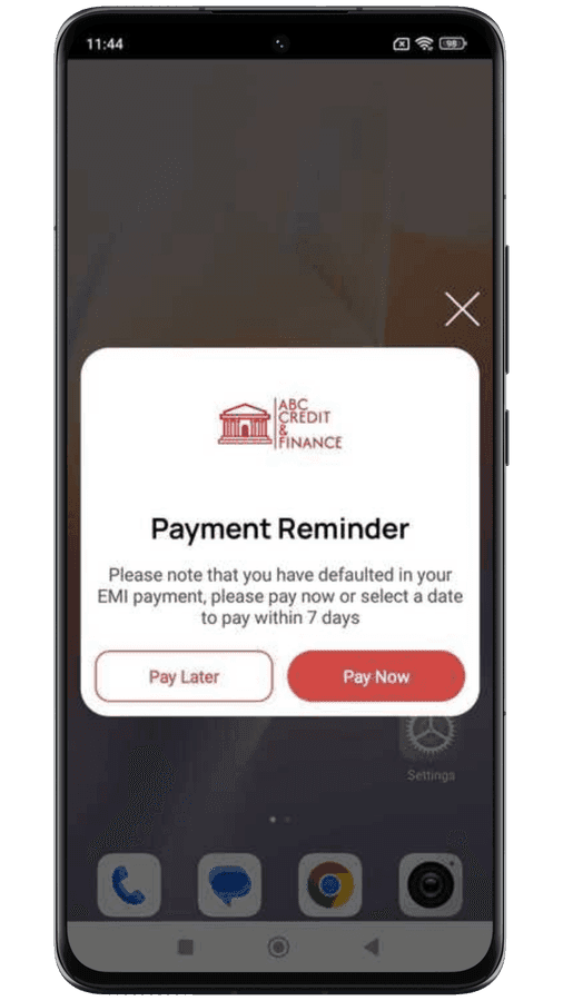 Phone Screen 1 - Payment Reminder