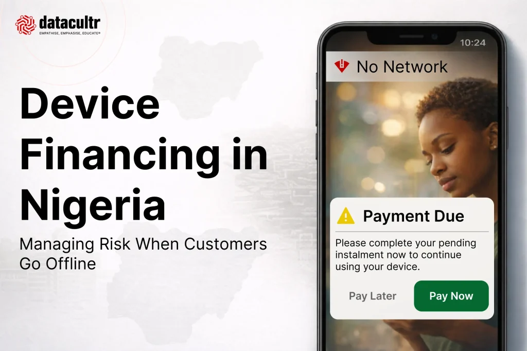 Device Financing in Nigeria, Managing risk when customers go offline , a phone showing a payment due reminder