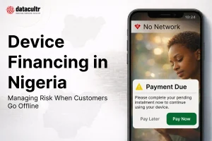 Device Financing in Nigeria, Managing risk when customers go offline , a phone showing a payment due reminder