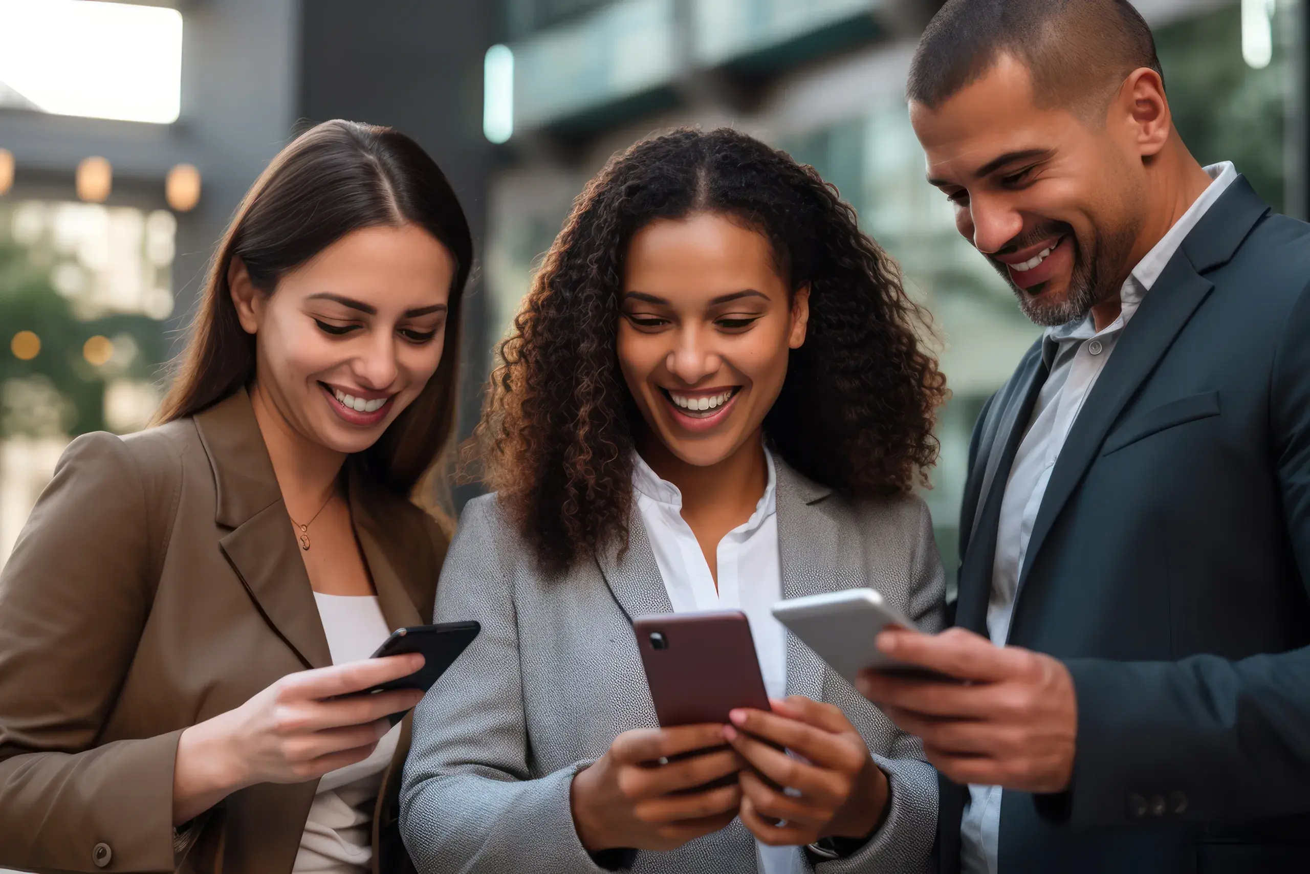 Happy people with mobile phone financing as they found the right party's contact