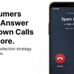 Teléfono que muestra una llamada de spam entrante y recomienda cambiar la estrategia de cobro de deudas utilizando números verificados por Datacultr